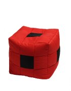 Pufrelax Fotoliu mic taburet cub black spotted cube pretabil si la exterior umplut cu perle polistiren