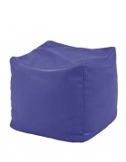 Pufrelax Fotoliu mic taburet cub indigo piele eco umplut cu perle polistiren