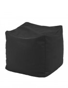 Pufrelax Fotoliu mic taburet cub Panama Black pretabil si la exterior umplut cu perle polistiren