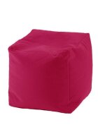 Pufrelax Fotoliu mic taburet cub Panama Pink pretabil si la exterior umplut cu perle polistiren