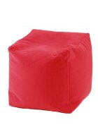 Pufrelax Fotoliu mic taburet cub xl panama red pretabil si la exterior umplut cu perle polistiren