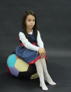 Pufrelax Fotoliu minge telstar baby teteron red black umplut cu perle polistiren