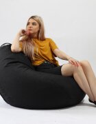 Pufrelax Fotoliu nirvana grande eerie black cu husa detasabila textila umplut cu perle polistiren