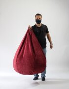 Pufrelax Fotoliu nirvana hobbit sour cherry cu husa detasabila textila umplut cu perle polistiren