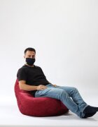 Pufrelax Fotoliu nirvana hobbit sour cherry cu husa detasabila textila umplut cu perle polistiren