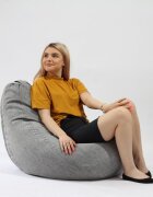 Pufrelax Fotoliu nirvana hobbit terracotta orange cu husa detasabila textila umplut cu perle polistiren