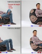 Pufrelax Fotoliu nirvana Hobbit teteron red umplut cu perle polistiren