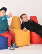 Pufrelax Fotoliu pentru copii 2-8 ani sunlounger junior blue umplut cu perle polistiren marca