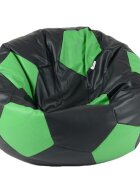 Pufrelax Fotoliu pentru copii 3-10 ani minge telstar junior black green umplut cu perle polistiren marca