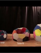 Pufrelax Fotoliu pentru copii 3-10 ani minge telstar junior dark grey umplut cu perle polistiren marca