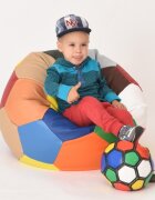 Pufrelax Fotoliu pentru copii 3-10 ani minge telstar junior red black umplut cu perle polistiren marca
