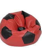 Pufrelax Fotoliu pentru copii 3-10 ani minge telstar junior red black umplut cu perle polistiren marca