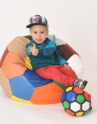 Pufrelax Fotoliu pentru copii 3-10 ani minge telstar junior redblue umplut cu perle polistiren marca
