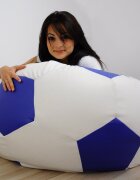 Pufrelax Fotoliu pentru copii 3-10 ani minge telstar junior white blue umplut cu perle polistiren marca