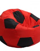 Pufrelax Fotoliu puf pentru copii 3-10 ani minge telstar junior oanama red black umplut cu perle polistiren