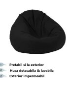 Pufrelax Fotoliu puf tip sac nirvana grande teteron chocolatte umplut cu perle polistiren