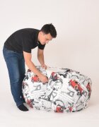 Pufrelax Fotoliu puf tip sac nirvana hobbit mediu puddle gama premium textil umplut cu perle polistiren