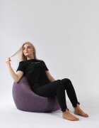 Pufrelax Fotoliu relaxo textil magnetic ink cu husa detasabila textila umplut cu perle polistiren