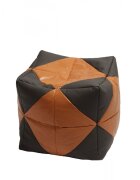 Pufrelax Fotoliu taburet cub caramel Filling piele eco umplut cu perle polistiren