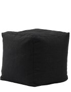 Pufrelax Fotoliu taburet cub gama Premium Eerie Black cu husa detasabila textila umplut cu perle polistiren