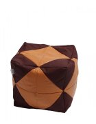 Pufrelax Fotoliu taburet cub wine and toffee piele eco umplut cu perle polistiren