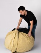Pufrelax Fotoliu taburet cub xl gama premium terracotta orange cu husa detasabila textila umplut cu perle polistiren