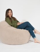 Pufrelax Fotoliu uf pentru copii 5-16 ani matusalem beige umplut cu fulgi de burete memory mix