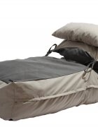 Pufrelax Fotoliu Yoga XL + Perna Cream Light Grey Gama Premium umplut cu fulgi de burete memory mix
