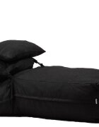 Pufrelax Fotoliu Yoga XL + Perna Eerie Black Gama Premium umplut cu fulgi de burete memory mix