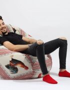 Pufrelax Set fotoliu king size perna decorativa roosty umplut cu fulgi de burete memory mix