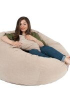 Pufrelax Set fotoliu puf king size perna decorativa beige umplut cu fulgi de burete memory mix
