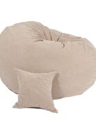 Pufrelax Set fotoliu puf king size perna decorativa beige umplut cu fulgi de burete memory mix