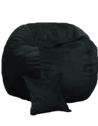 Pufrelax Set fotoliu puf king size perna decorativa black velvet umplut cu fulgi de burete memory mix
