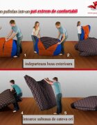 Pufrelax Set fotoliu puf matusalem otoman angora grey umplut cu fulgi de burete memory mix
