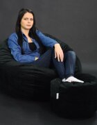 Pufrelax Set fotoliu puf matusalem otoman back velvet umplut cu fulgi de burete memory mix