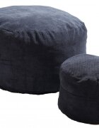 Pufrelax Set fotoliu puf matusalem otoman dusty blue umplut cu fulgi de burete memory mix