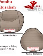 Pufrelax Set fotoliu puf matusalem otoman moon grey umplut cu fulgi de burete memory mix