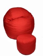 Pufrelax Set fotoliu puf pentru copii 5-16 ani matusalem otoman montana red umplut cu fulgi de burete memory mix