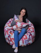 Pufrelax Set fotoliu puf pentru copii 5-16 ani matusalem perna decorativa umplut cu fulgi de burete memory mix