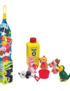Pustefix Bubble Toys Set baloane de sapun Bubbelix 5 figurine vesele mini animale companie