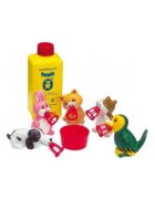 Pustefix Bubble Toys Set baloane de sapun Bubbelix 5 figurine vesele mini animale companie