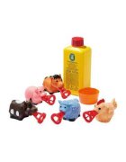 Pustefix Bubble Toys Set baloane de sapun Bubbelix 5 figurine vesele mini animale ferma