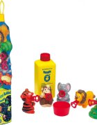 Pustefix Bubble Toys Set baloane de sapun Bubbelix 5 figurine vesele mini animale safari