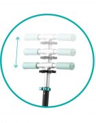 QKids Trotineta copii Bro green ghidon reglabil pliabila platforma antiderapanta greutate suportata 40 kg varsta 3 ani+