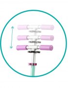 QKids Trotineta copii Bro pastel ghidon reglabil pliabila platforma antiderapanta greutate suportata 40 kg varsta 3 ani+
