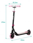 QKids Trotineta copii Bro pink ghidon reglabil pliabila platforma antiderapanta greutate suportata 40 kg varsta 3 ani+
