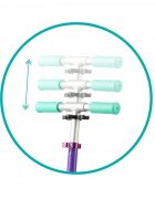 QKids Trotineta copii Bro purple ghidon reglabil pliabila platforma antiderapanta greutate suportata 40 kg varsta 3 ani+