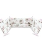 Qmini Aparatoare pentru patut 140x70 cm din bumbac 210x30 cm Teddy Bear and Friends Pink
