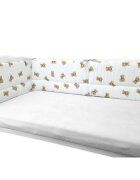 Qmini Aparatoare pentru patut din bumbac 180x30 cm cu panglici Teddy Toys