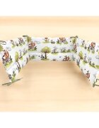 Qmini Aparatoare pentru patut Fox on bikes Natural din bumbac 180x30 cm cu panglici